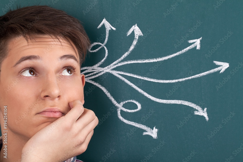 Young Man with Arrows Coming Out of His Head