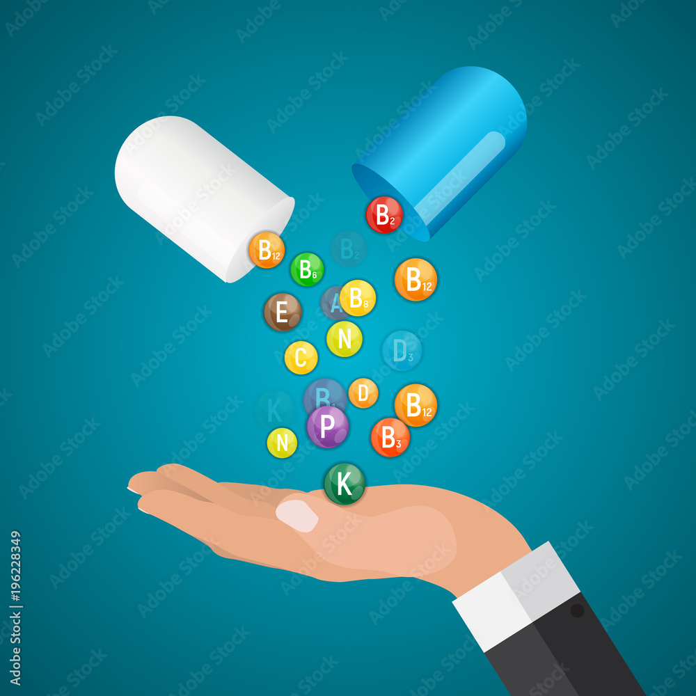 Vitamin and Antioxidant Complex. Vector Illustration