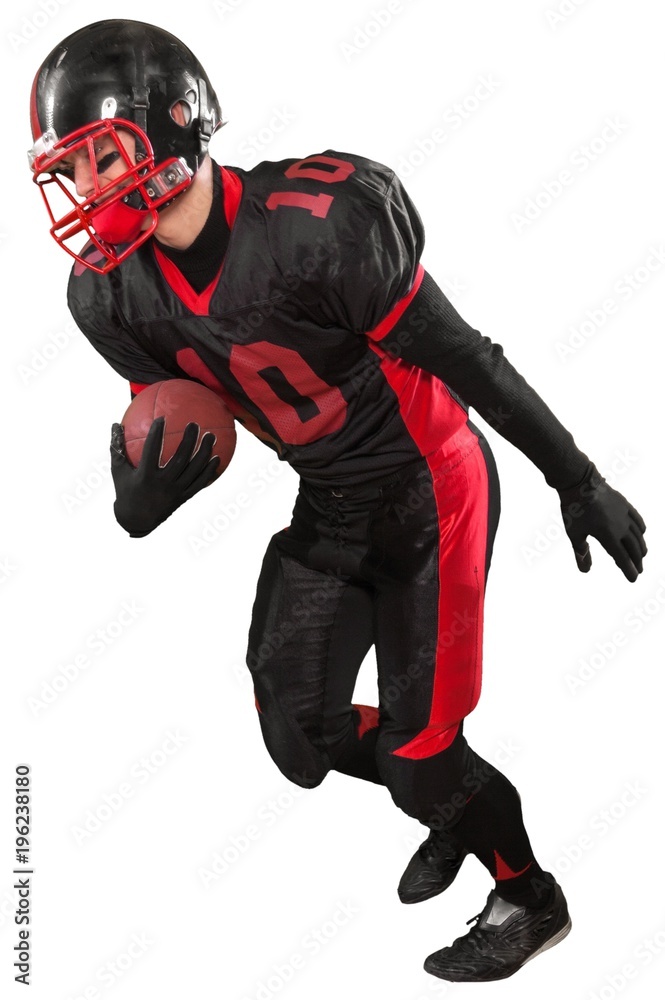 Football Player Running with Ball - Isolated