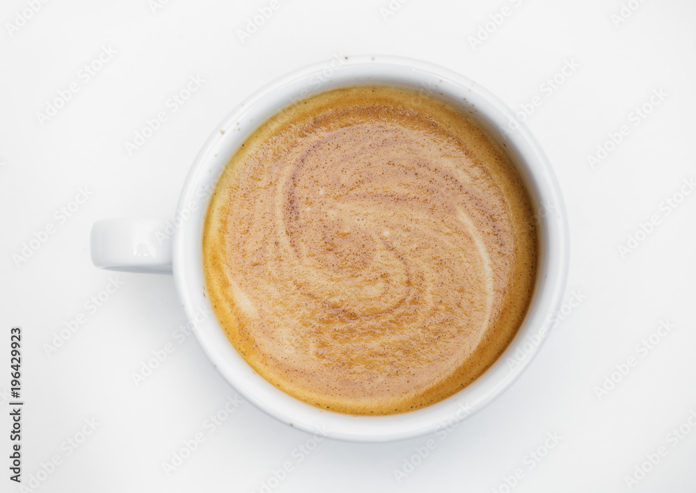 Aerial view of hot coffee