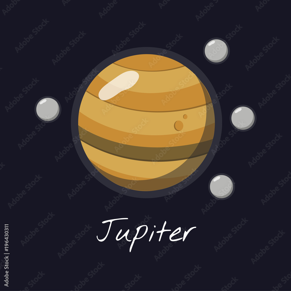 Illustration of planet jupiter in solar system