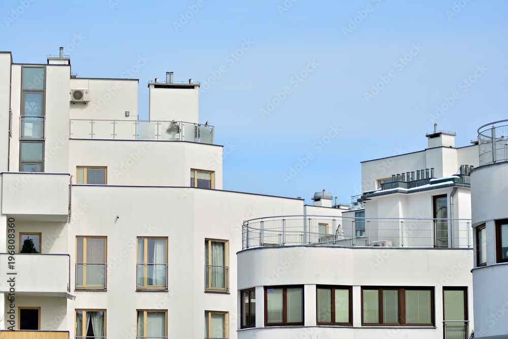 Detail of a new modern apartment building