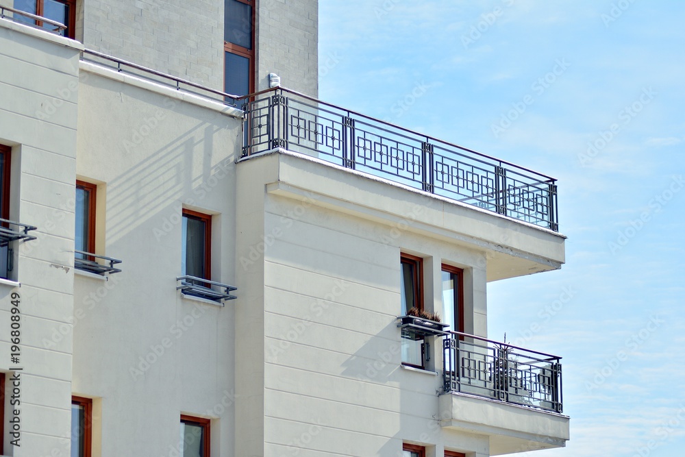 Detail of a new modern apartment building