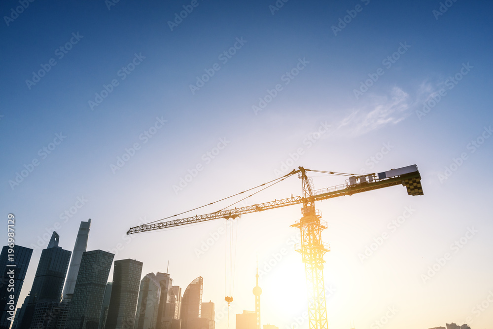 construction site with blue sky