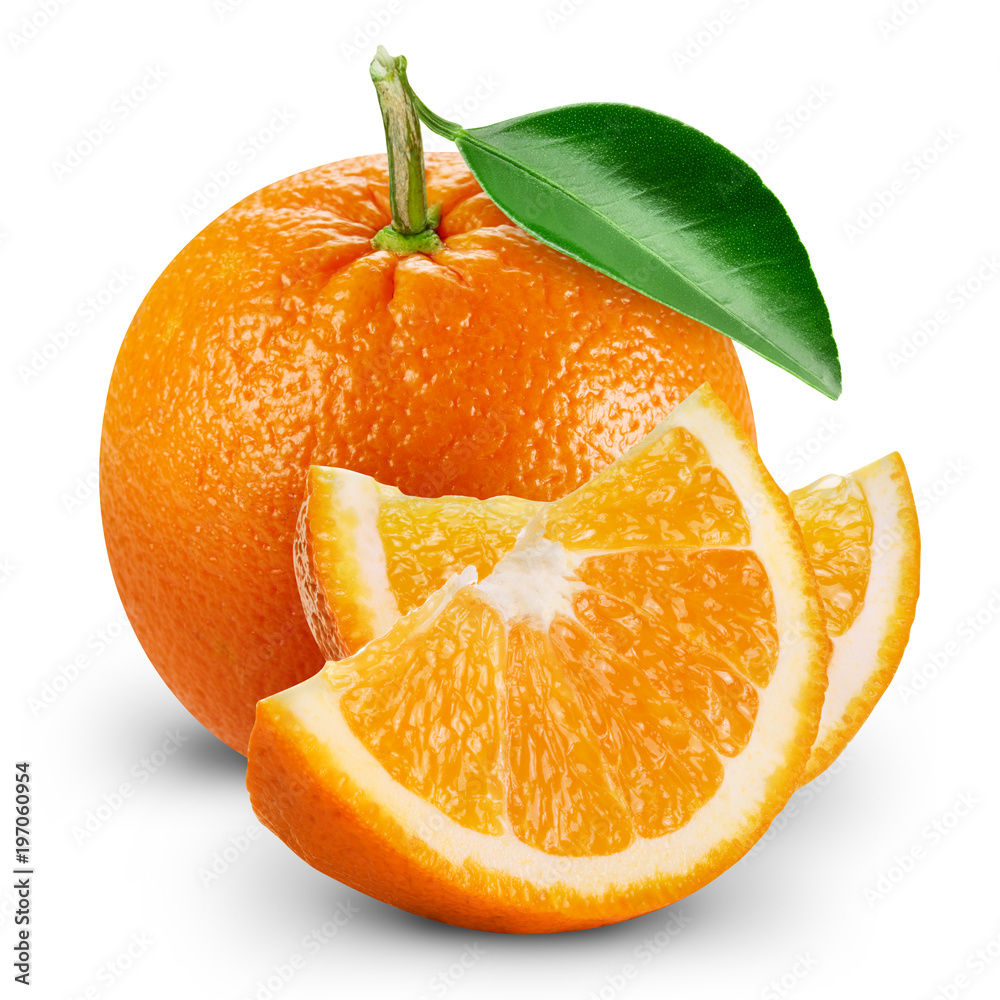 orange fruits with leaf