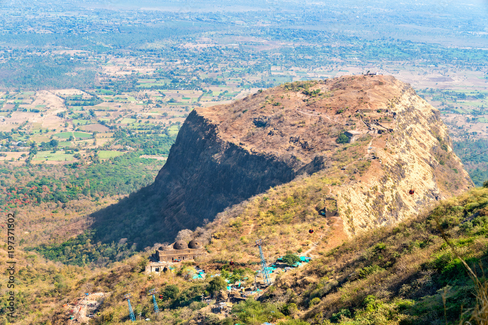 印度西部古吉拉特邦帕瓦德山Champaner Pavagadh遗址景观