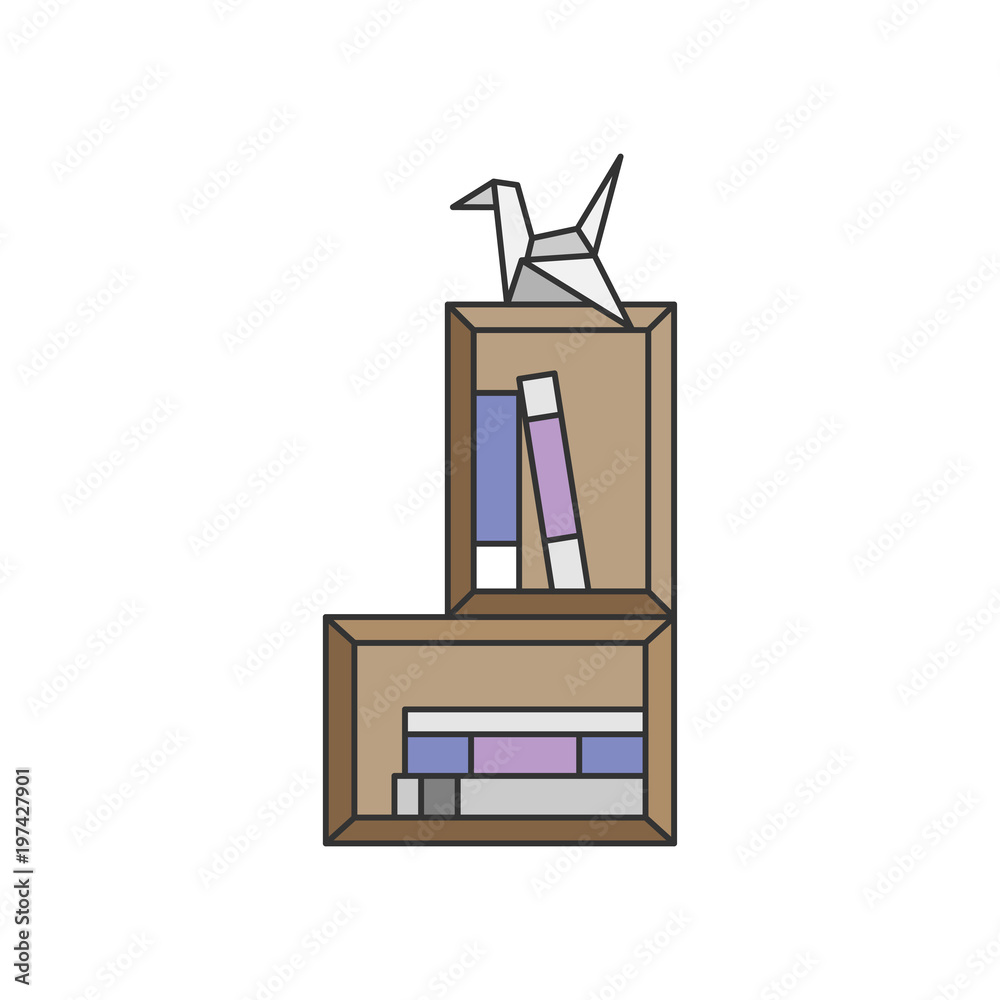 Illustration of bookshelf icon