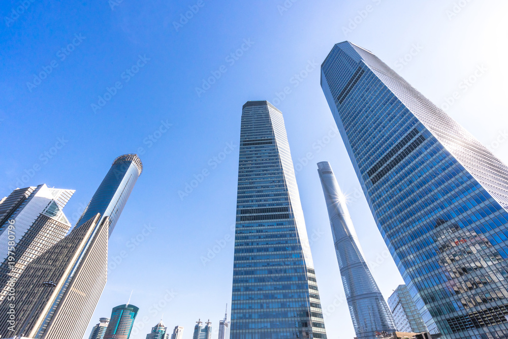 up veiw of modern building in shanghai china