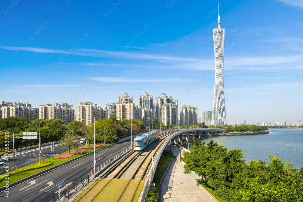 广州城市建筑景观的天际线