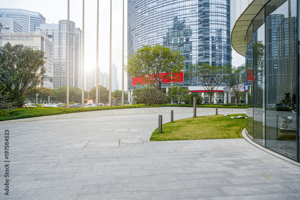 The modern office close-up is in the city of China