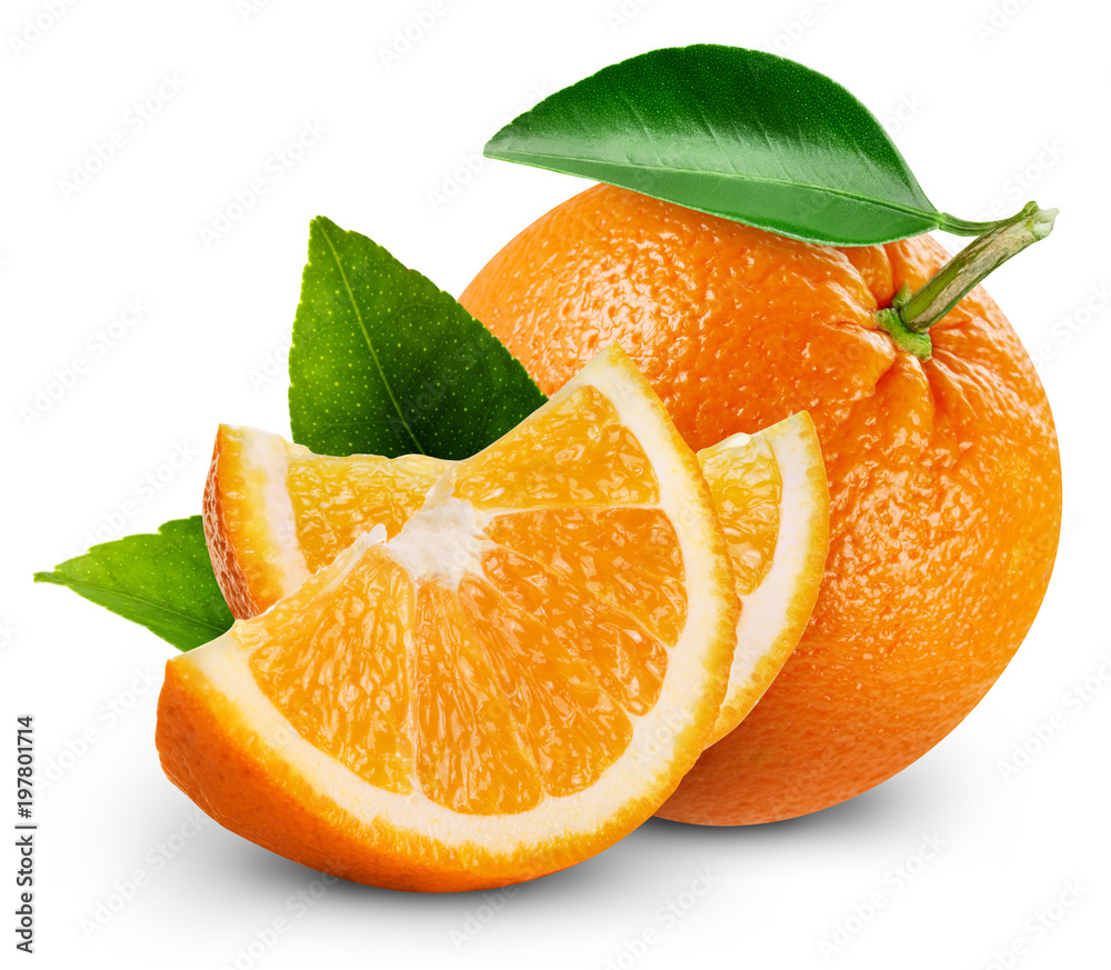 orange fruits with leaf