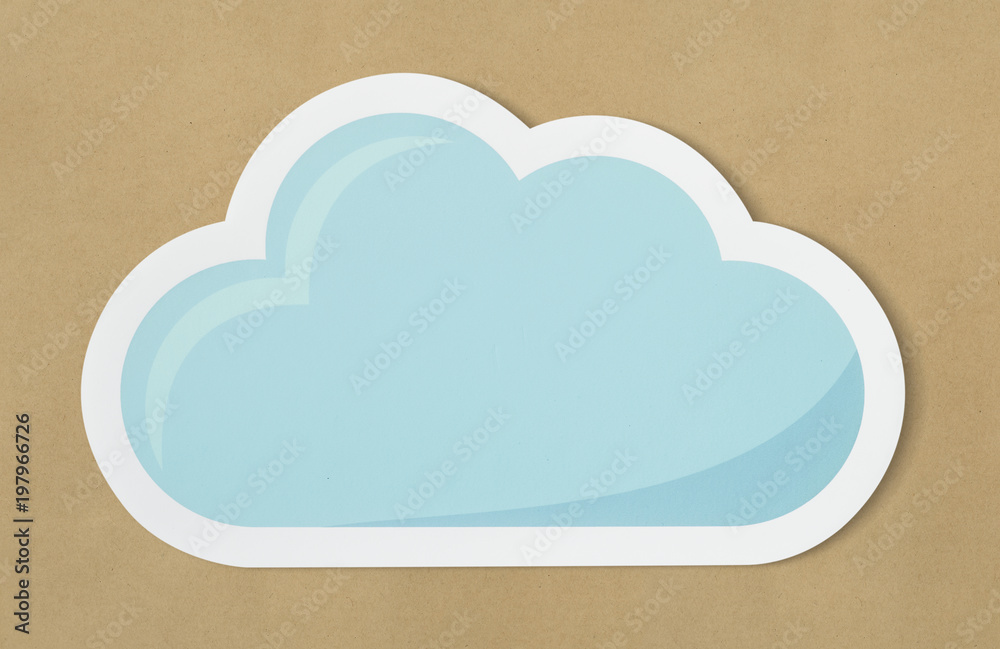 Blue cloud cut out icon