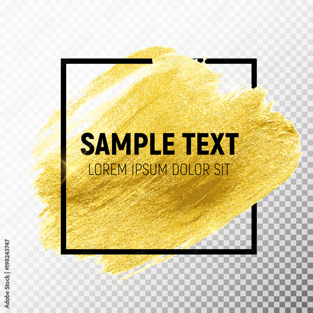 Gold Paint Glittering Textured Art Illustration. Vector Illustration