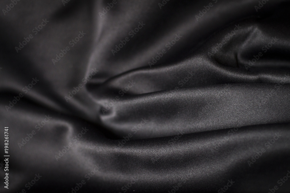 Black silk textile