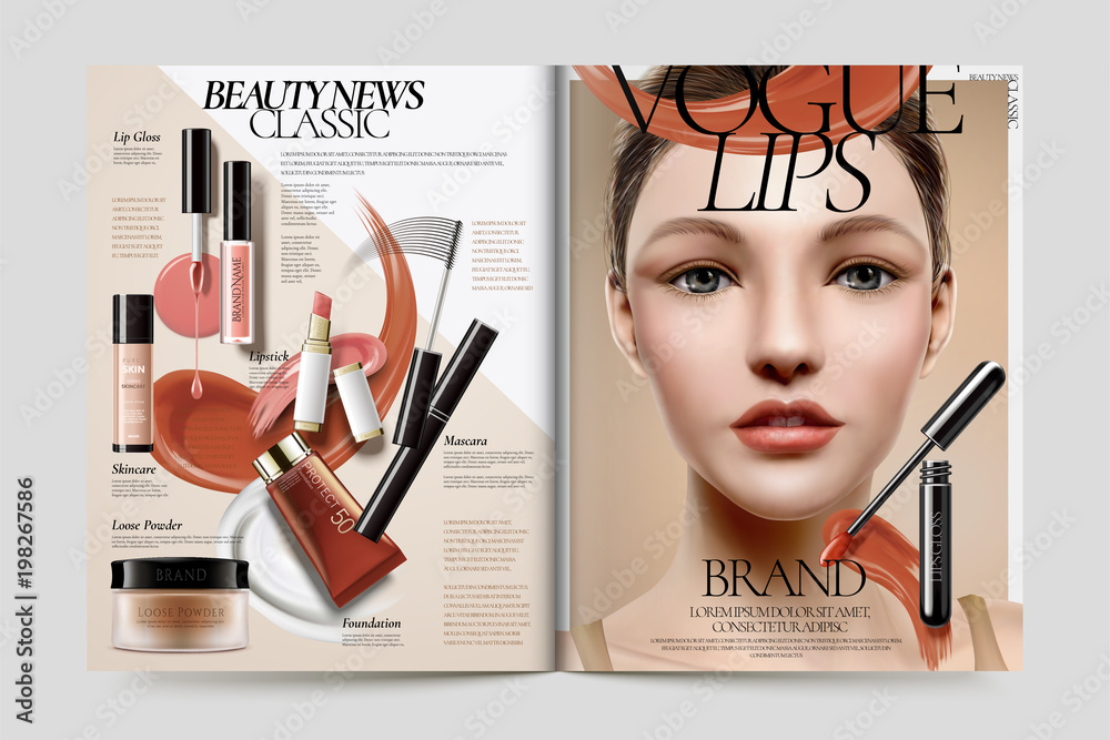 Cosmetic magazine ads