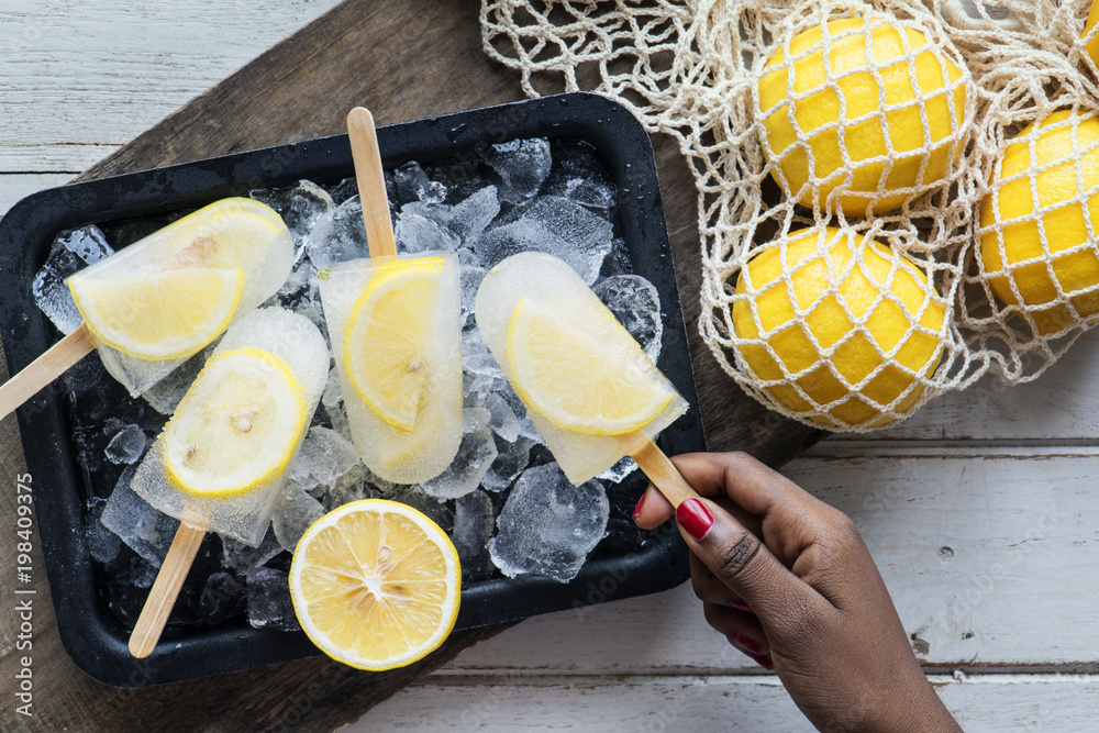 Homemade fresh lemon and citrus posicles