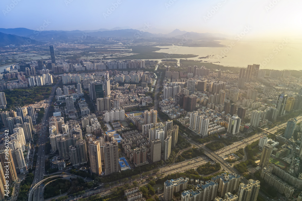 深圳城市建筑景观鸟瞰图