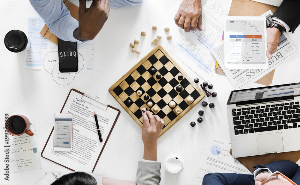 Chess game business strategy concept