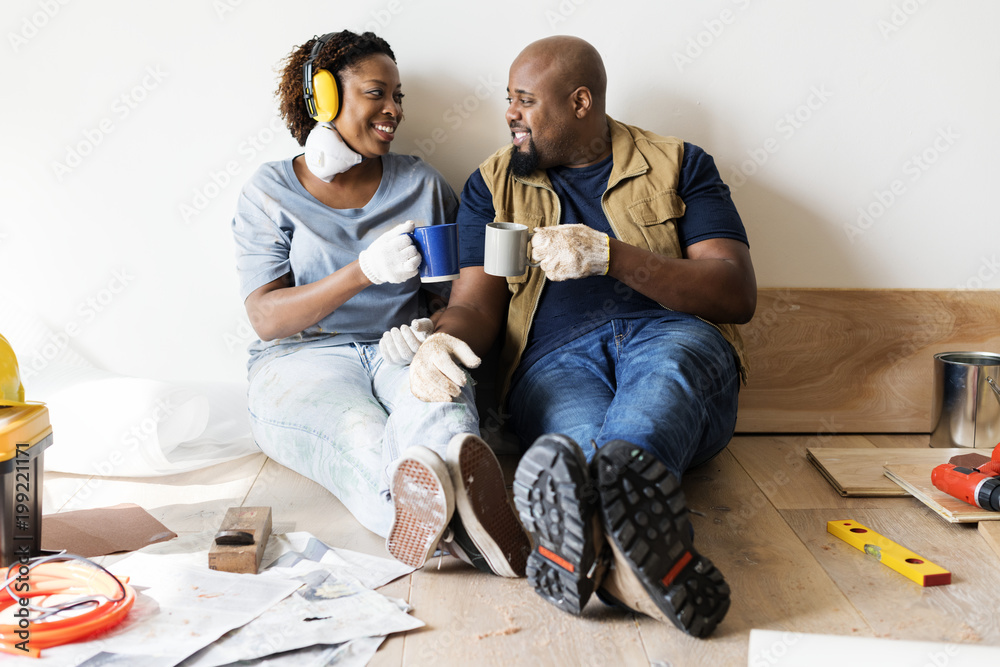 Couple moving into new house