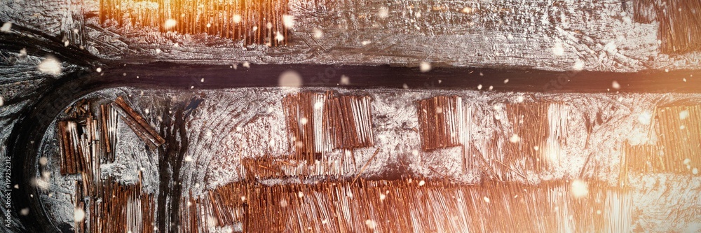 Composite image of snow falling