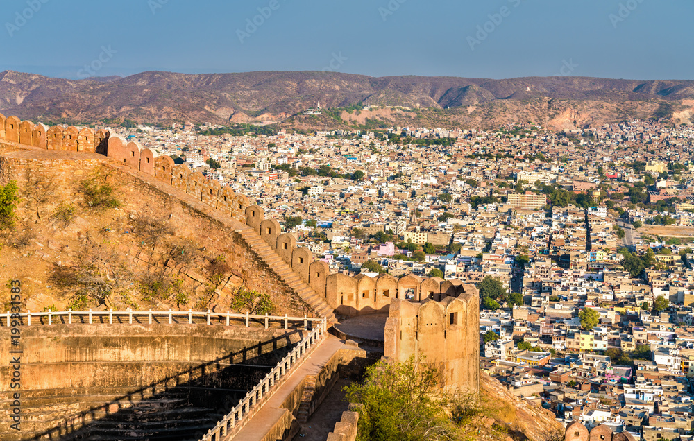 View of Jaipur from Nahargarh Fort - Rajasthan, India