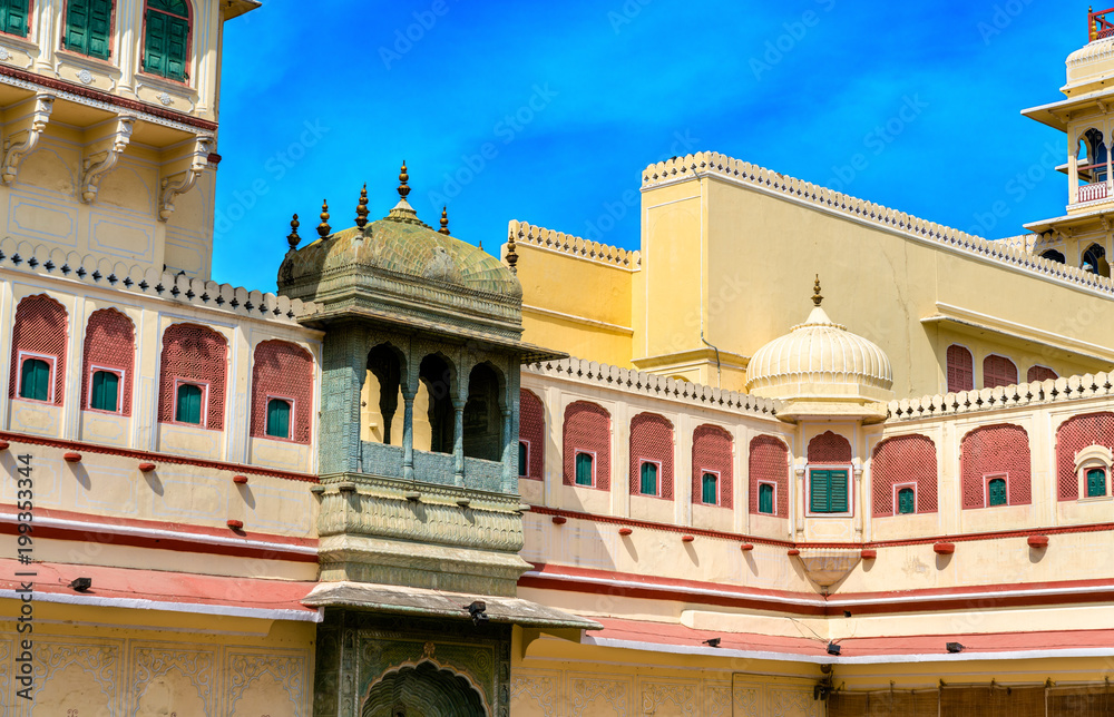 Walls of City Palace in Jaipur - Rajasthan, India