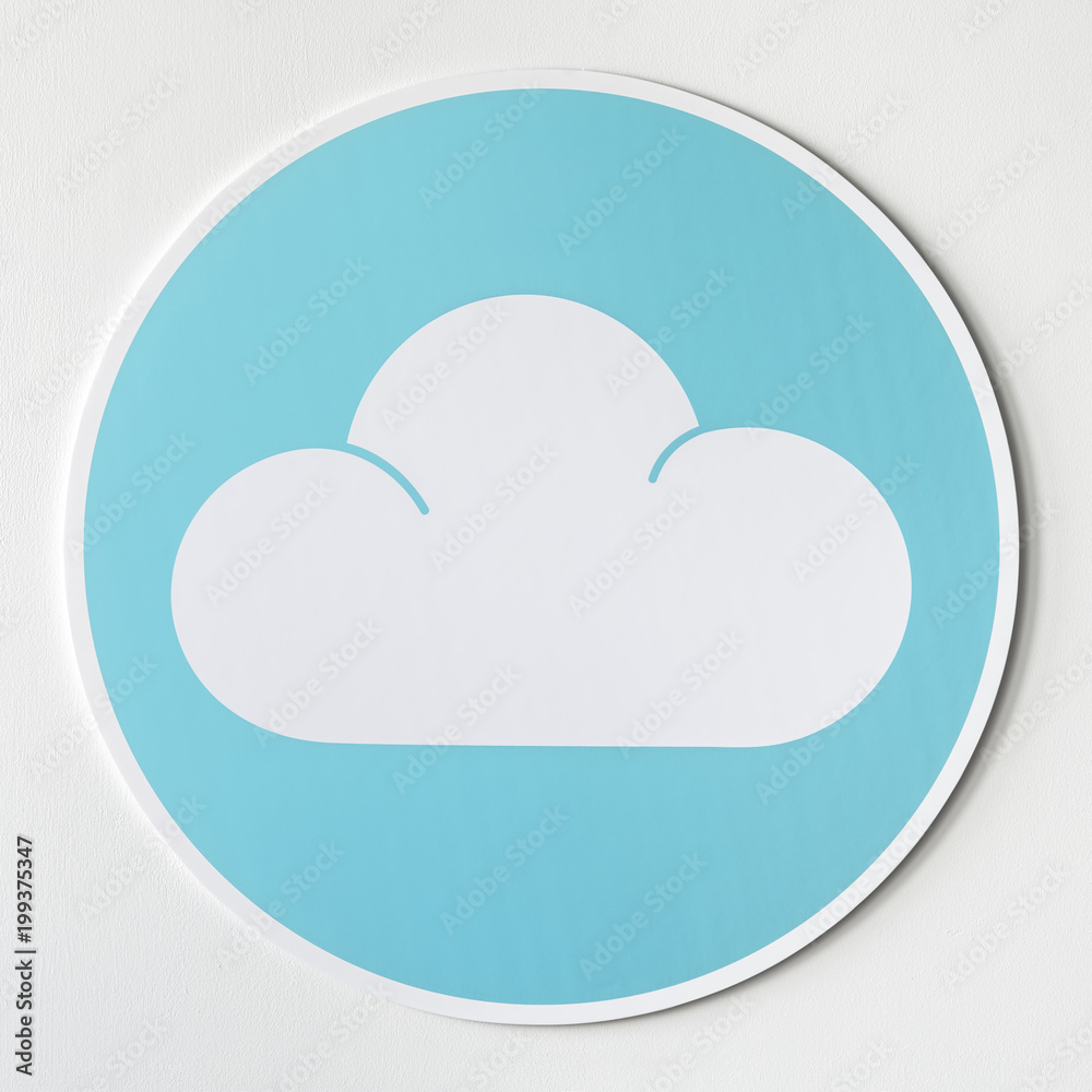 Blue cloud icon technology graphic