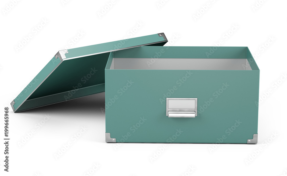 Open Storage box isolated on white background - 3d rendering