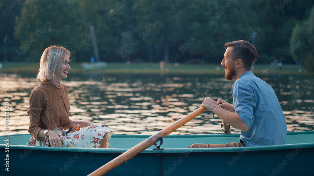 Young couple in a boat