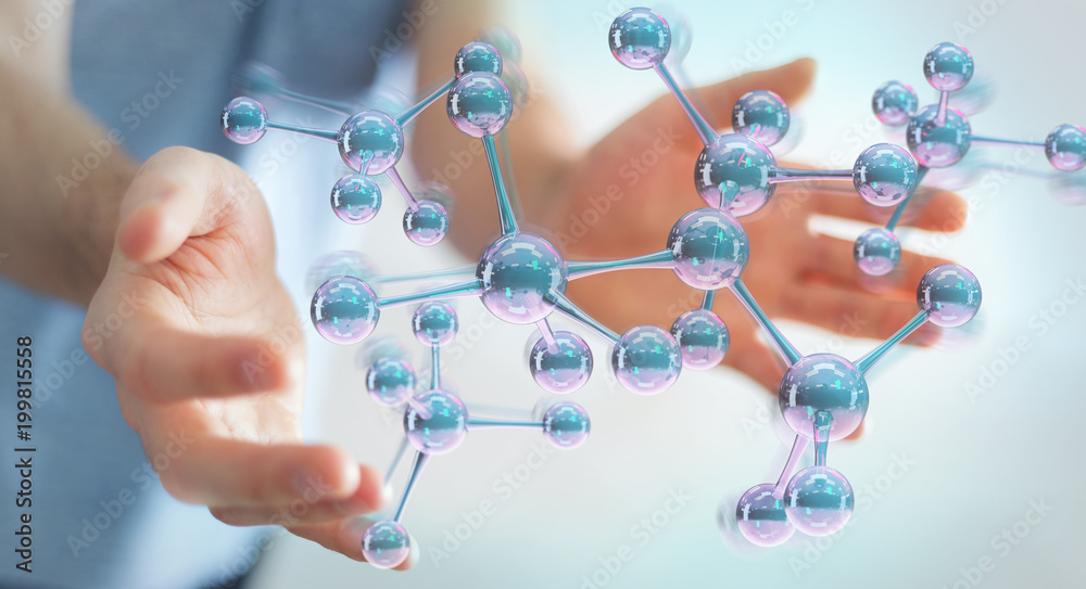 商人使用现代分子结构3D渲染