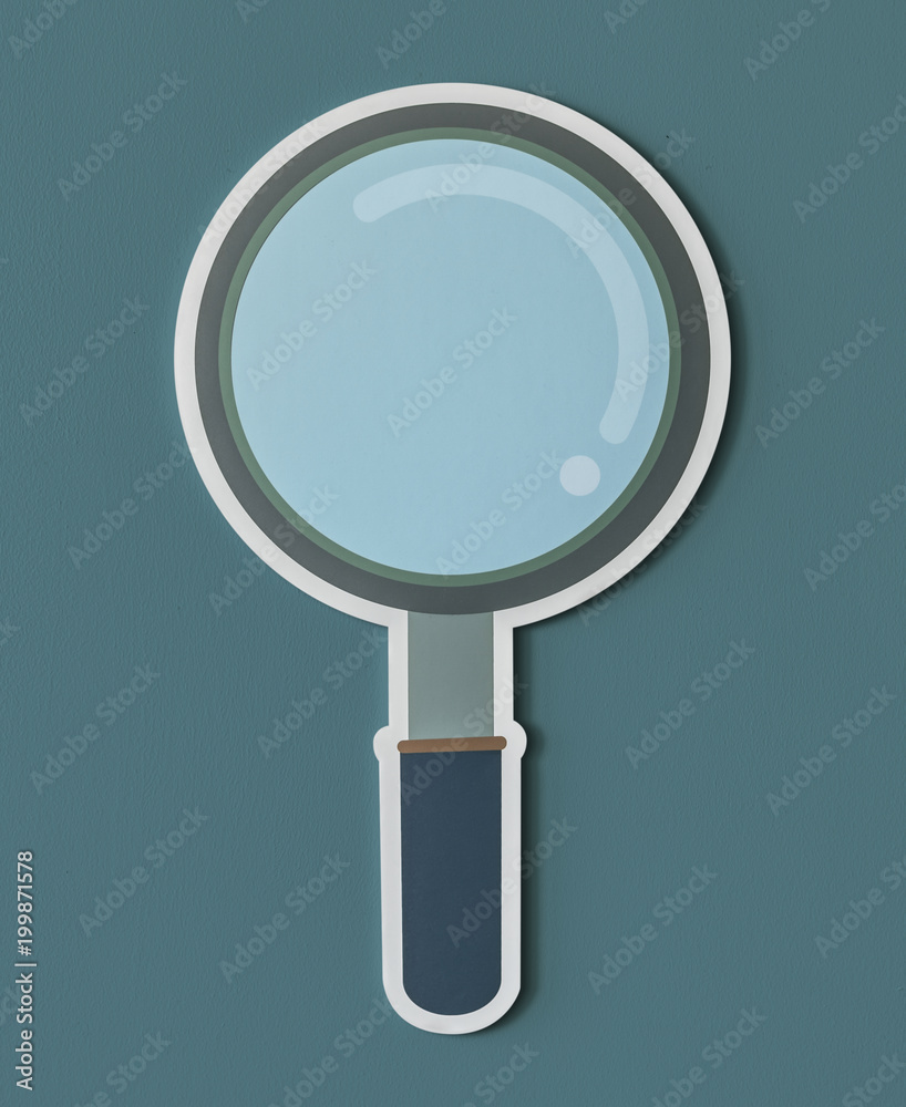 Magnifying glass search icon isolated