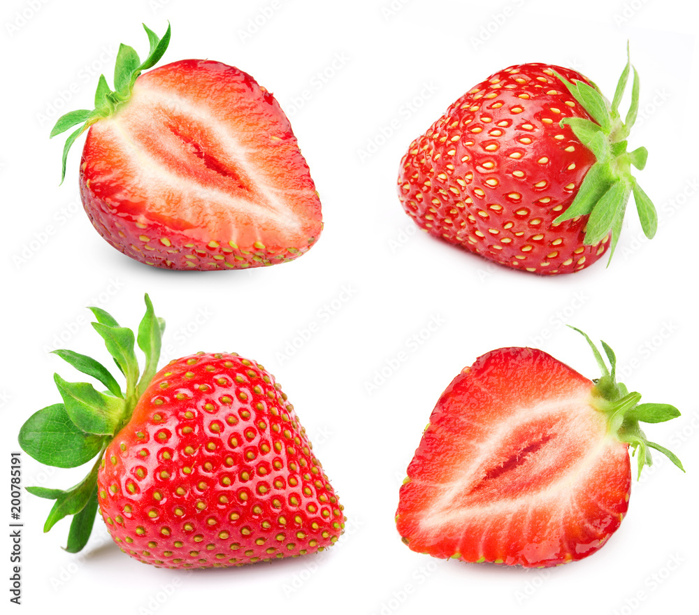 Strawberry half isolated