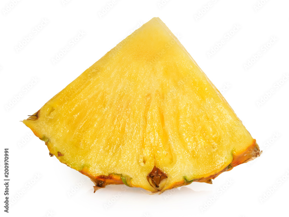 Pineapple slice isolated white background