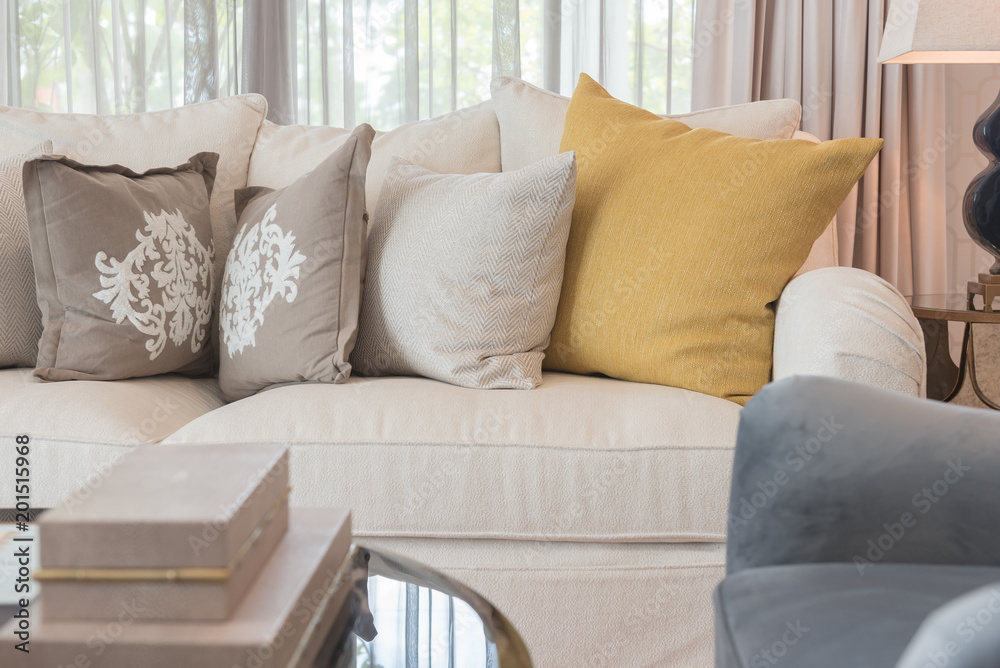 classic white elegance sofa in living room