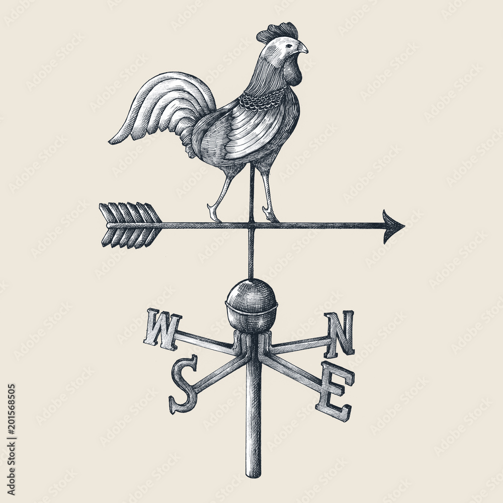 Wind vane vintage style illustration