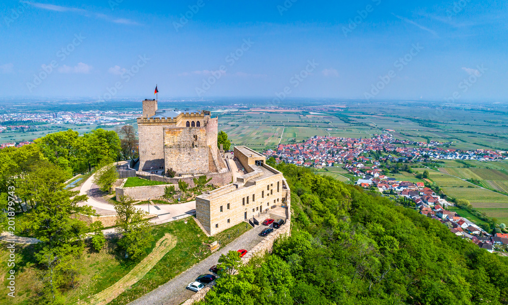 Hambacher Schloss或Hambach Castle，鸟瞰图。德国莱茵兰-普法尔茨州。