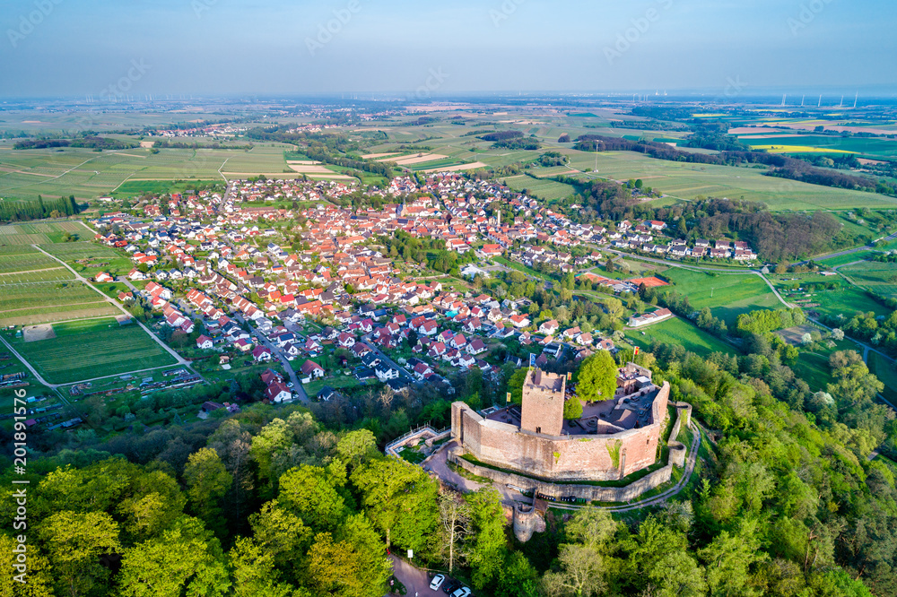 Landeck Castle and Klingenmunster town in Rhineland-Palatinate, Germany