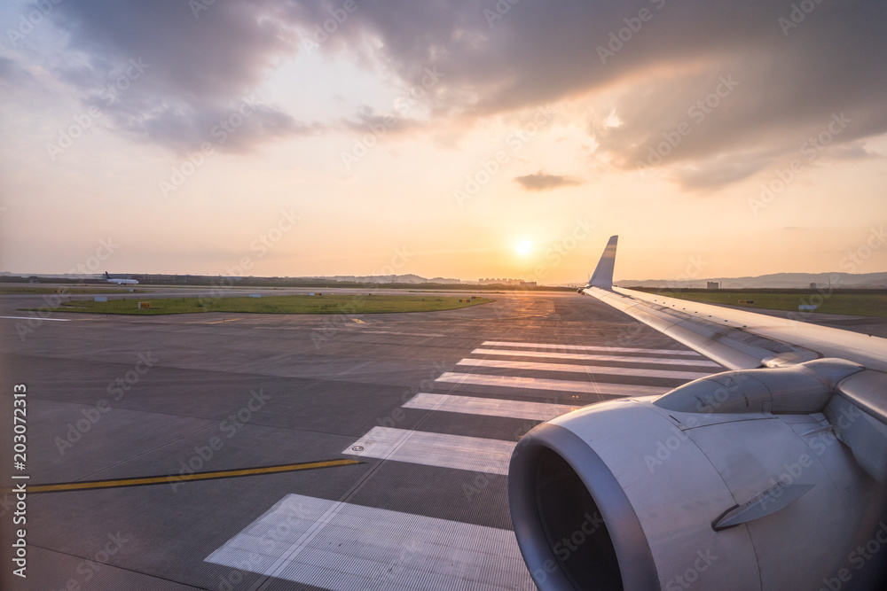 airplane on the runway