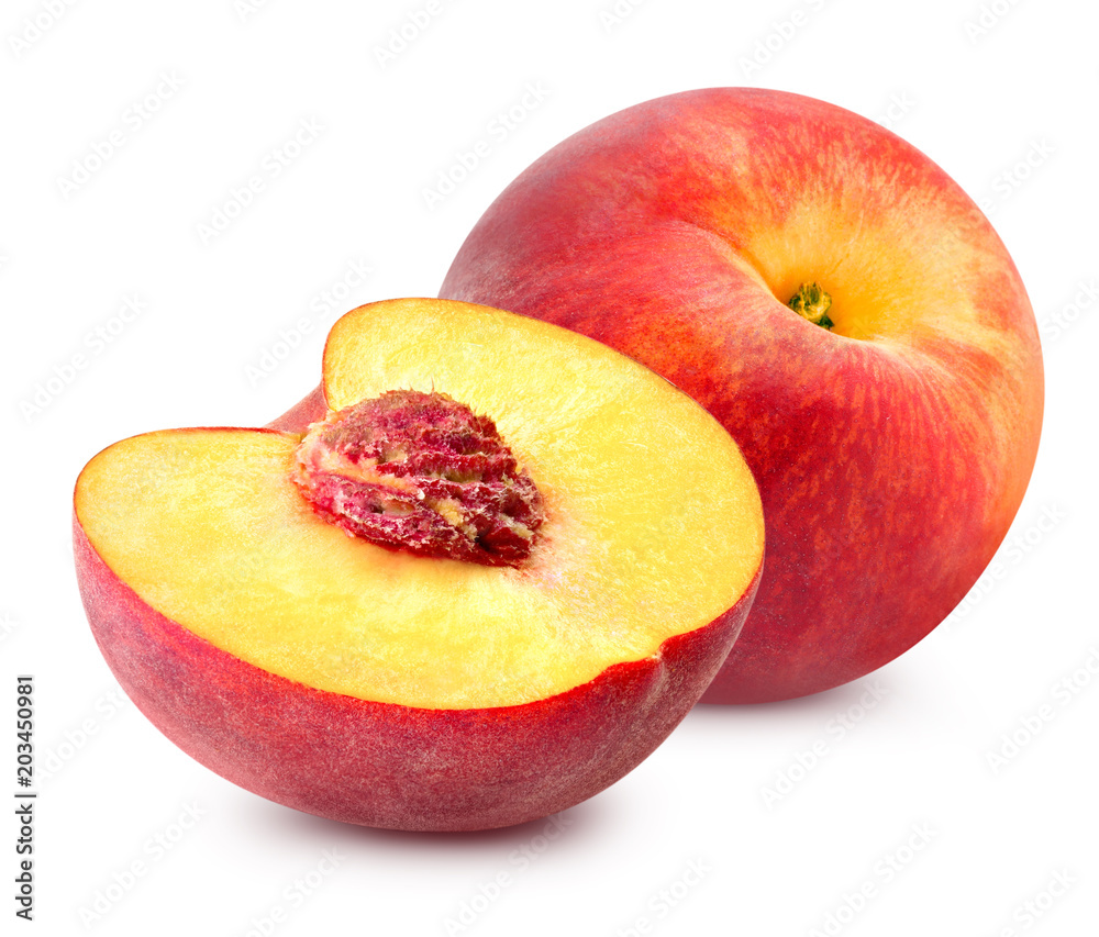 peach fruits Isolated