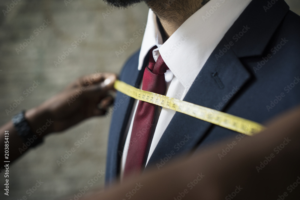 Classy man in the tailor shop