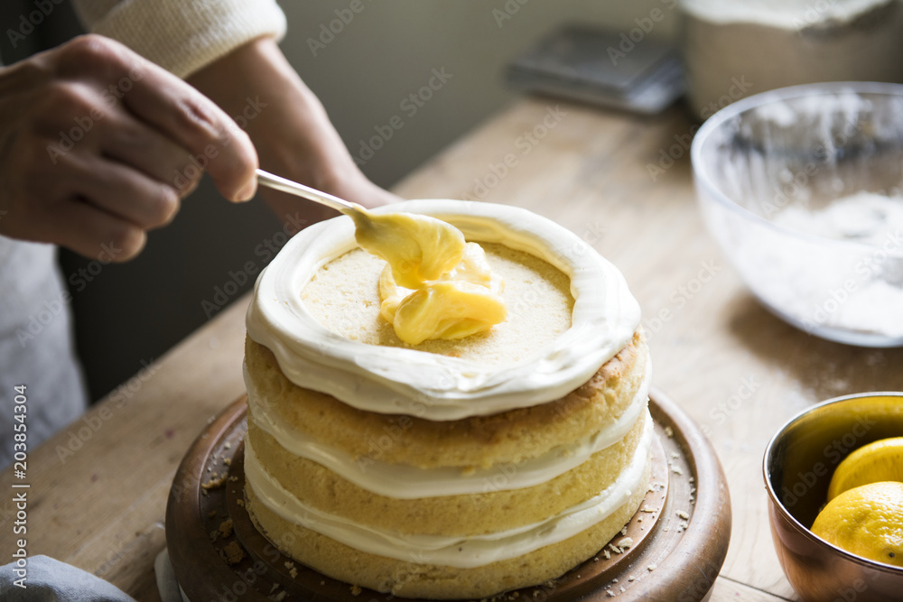 Layered cake food photography recipe idea