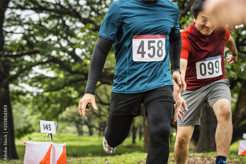 Outdoor orienteering check point activity