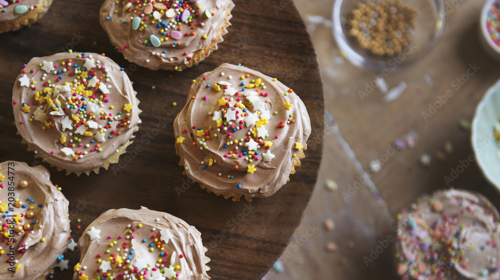 Chocolate cupcake food photography recipe idea