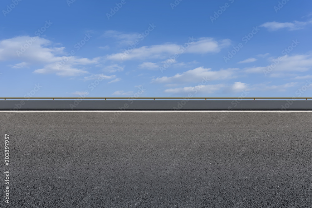 Empty highway asphalt road and beautiful sky landscape