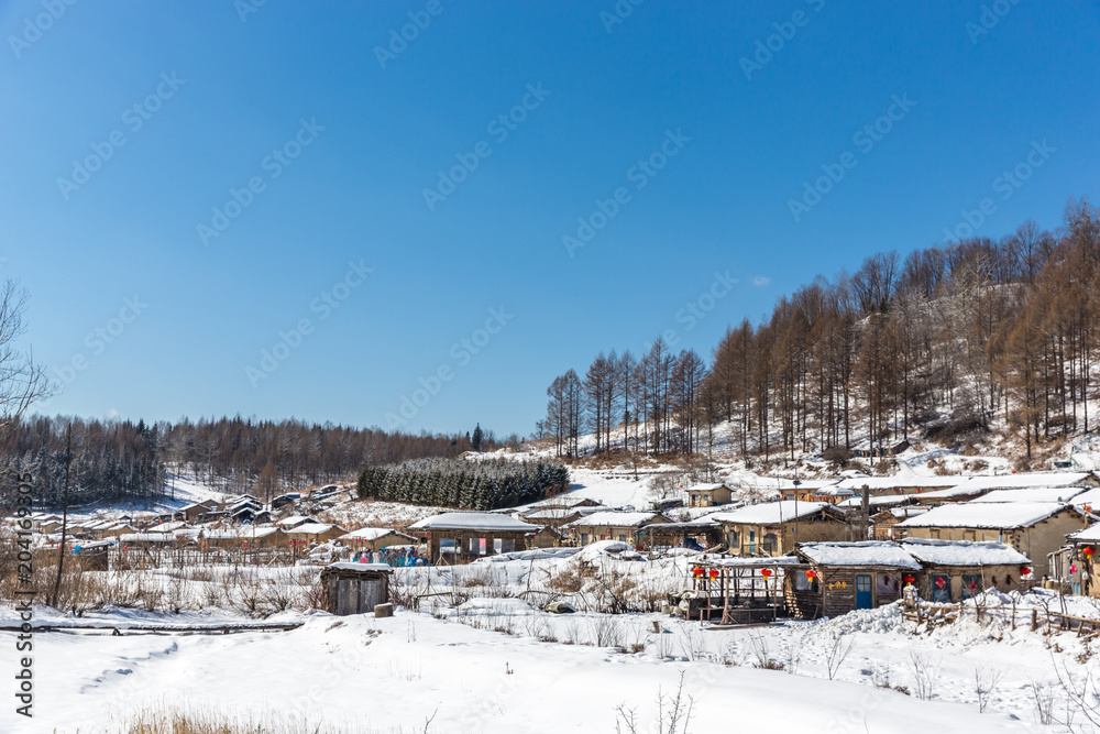 长白山冬季积雪