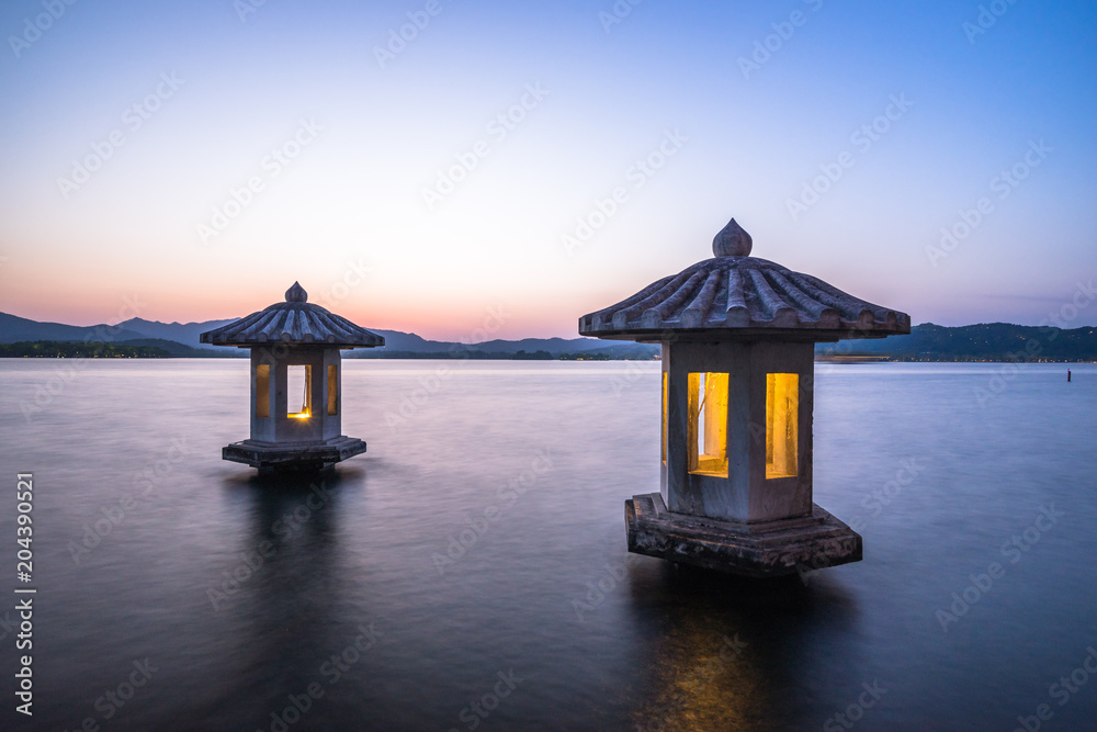 pavilion in hangzhou west lake