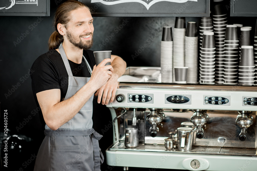 Barista portrait indoors