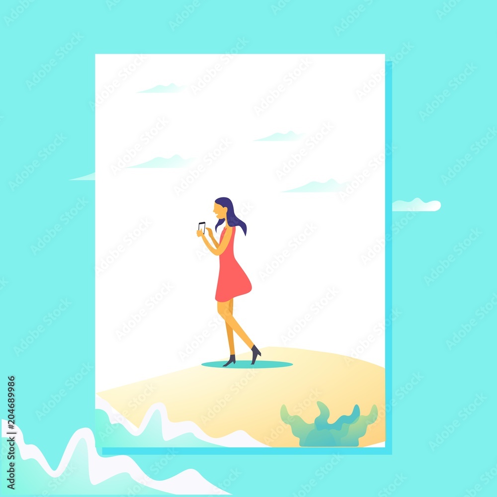 Isometric background women