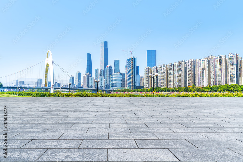 Prospects for the empty square floor tiles of Guangzhou urban complex.