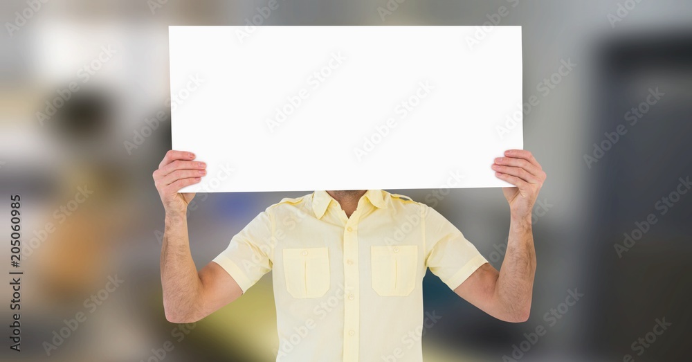 man holding card